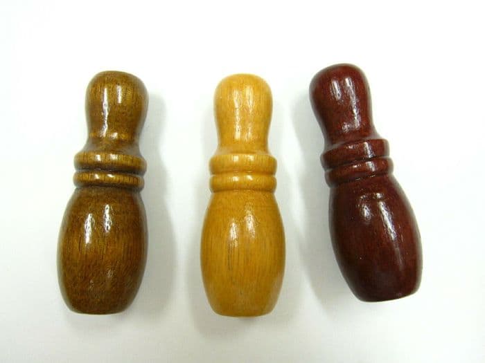 Wooden Skittle Blind Cord Pull - Bottle Shaped Wood String End Weight 6.2 cm